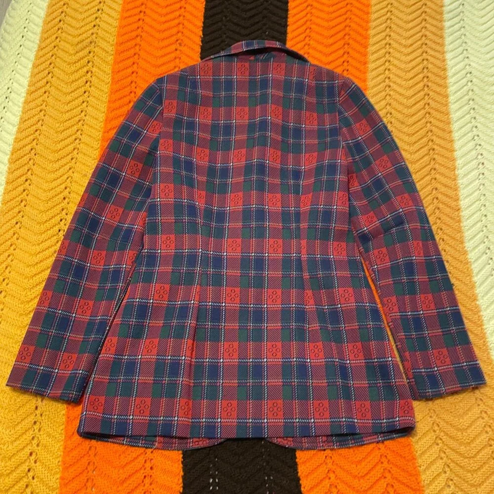 1970s metal button wyndham plaid pocket blazer - made in canada! - Picture 12 of 12